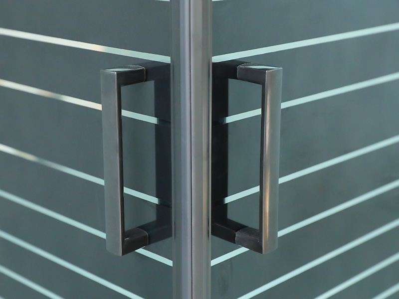 Cerco deslizante do chuveiro do quadrado de alumínio preto QUADRADO do perfil com punho dobro dos furos Cerco deslizante do chuveiro do quadrado de alumínio preto QUADRADO do perfil com punho dobro dos furos