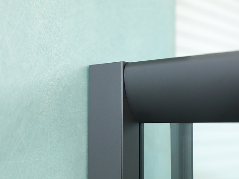 Cerco deslizante do chuveiro do quadrado de alumínio preto QUADRADO do perfil com punho dobro dos furos Cerco deslizante do chuveiro do quadrado de alumínio preto QUADRADO do perfil com punho dobro dos furos