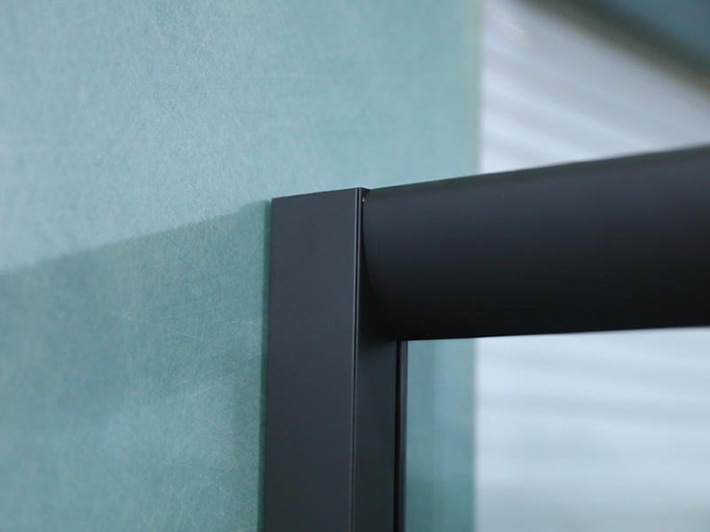 Caixa de chuveiro de vidro temperado deslizante com moldura de alumínio preta SE Caixa de chuveiro de vidro temperado deslizante com moldura de alumínio preta SE
