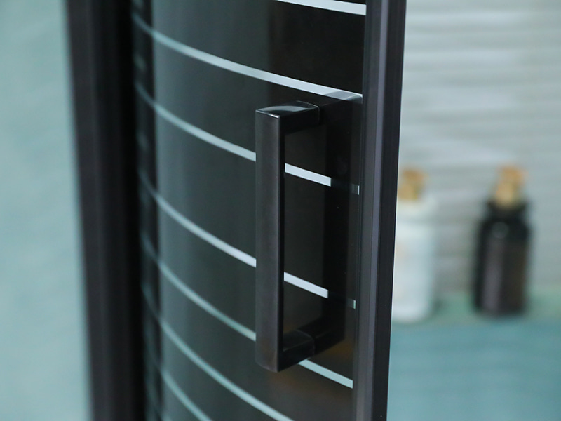 Caixa de chuveiro de vidro temperado deslizante com moldura de alumínio preta SE Caixa de chuveiro de vidro temperado deslizante com moldura de alumínio preta SE
