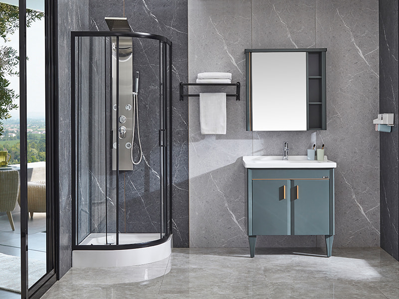 Porta deslizante de vidro SE para box de chuveiro, perfil de alumínio preto Porta deslizante de vidro SE para box de chuveiro, perfil de alumínio preto