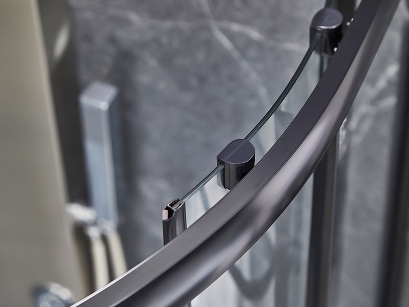 Porta deslizante de vidro SE para box de chuveiro, perfil de alumínio preto Porta deslizante de vidro SE para box de chuveiro, perfil de alumínio preto