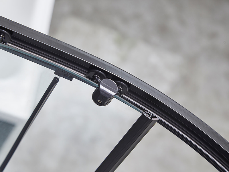 Porta deslizante de vidro SE para box de chuveiro, perfil de alumínio preto Porta deslizante de vidro SE para box de chuveiro, perfil de alumínio preto