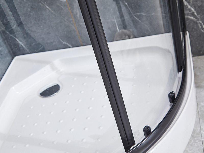 Porta deslizante de vidro SE para box de chuveiro, perfil de alumínio preto Porta deslizante de vidro SE para box de chuveiro, perfil de alumínio preto