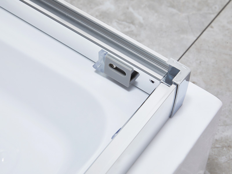 Gabinete de chuveiro deslizante de vidro temperado transparente SQ para banheiro, com bandeja Gabinete de chuveiro deslizante de vidro temperado transparente SQ para banheiro, com bandeja