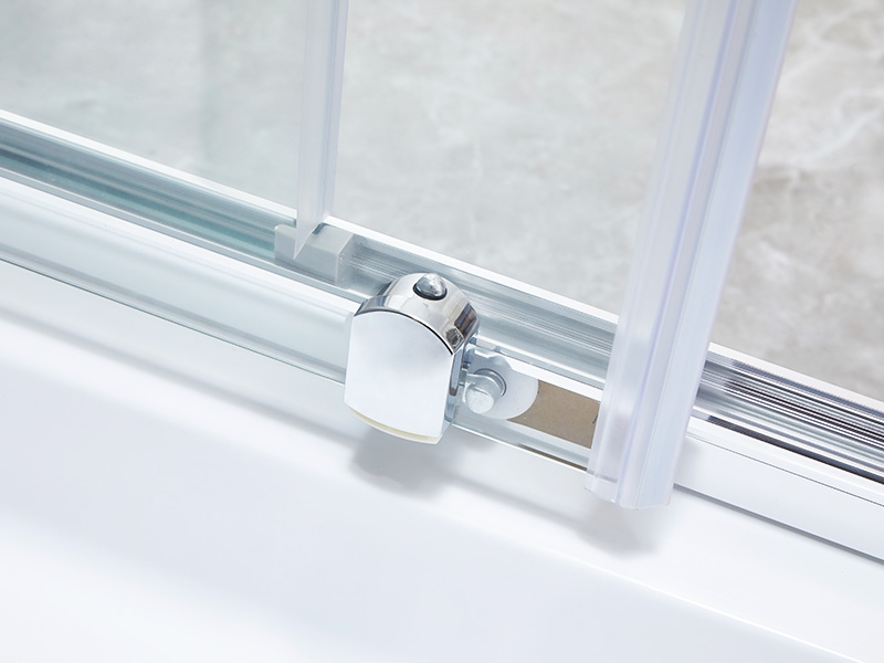 Gabinete de chuveiro deslizante de vidro temperado transparente SQ para banheiro, com bandeja Gabinete de chuveiro deslizante de vidro temperado transparente SQ para banheiro, com bandeja