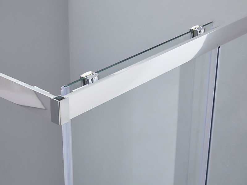 Gabinete de chuveiro deslizante de vidro temperado transparente SQ para banheiro, com bandeja Gabinete de chuveiro deslizante de vidro temperado transparente SQ para banheiro, com bandeja