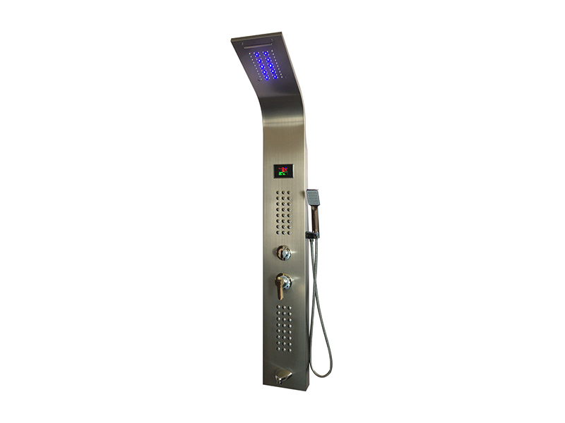 Painel de chuveiro em cascata de aço inoxidável EC-1013 com display LED