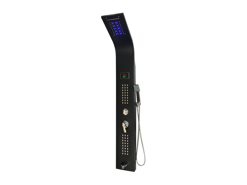Painel de chuveiro de aço inoxidável EC-1025, 1 jato de chuveiro grande, 2 jatos grandes
