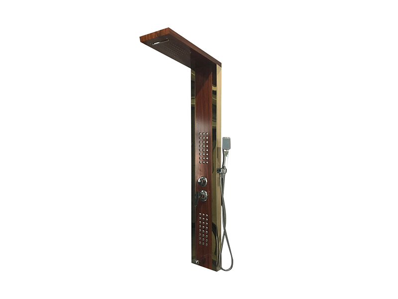EC-1037 Painel de chuveiro de aço inoxidável dourado de madeira com 1,2 m de altura