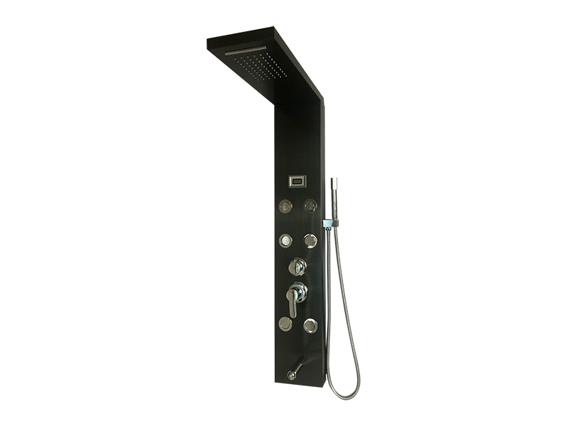 Painel de chuveiro em aço inoxidável EC-1036 com 6 jatos pequenos
