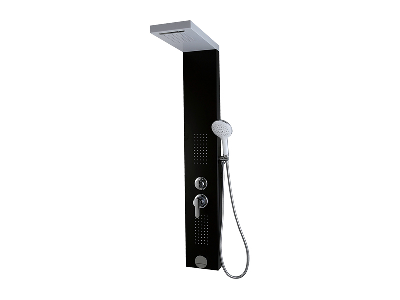 Painel de chuveiro em aço inoxidável branco e preto EC-1040